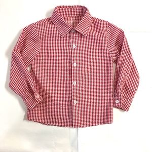 Boys Red Gingham Dress Shirt Sz 6 Southern Tots
